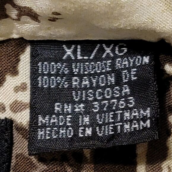 Natural Issue Hawaiian Shirt Mens Sz XL‎ Yellow Brown Beach Palm Trees Cruise - Picture 7 of 7